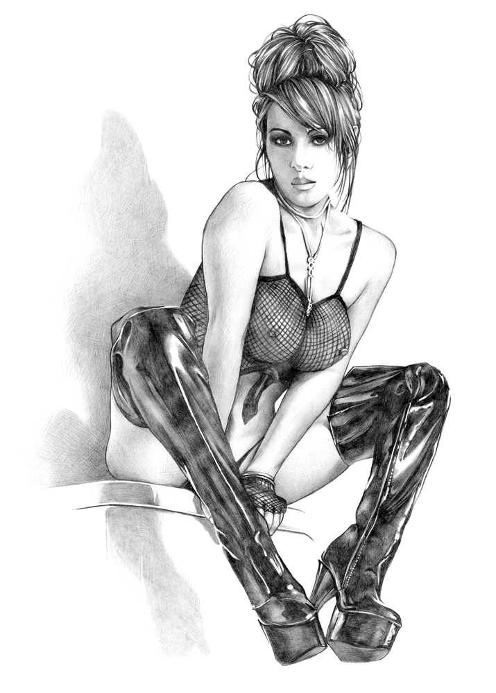Exotic Free Mobile Wallaper Drawings : Modern Pin up ART 08Images in this p...